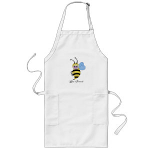 Delantal Largo Abeja Cuidada De Acuarela Con Sonrisa Feliz