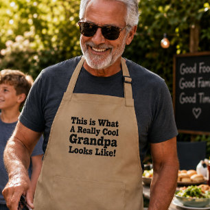 Delantal Largo Abuelo Personalizado Divertido Realmente Genial Pa
