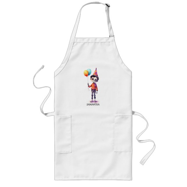 Delantal Largo Adorable Kid Zombie - Cute Halloween (4) (Frente)