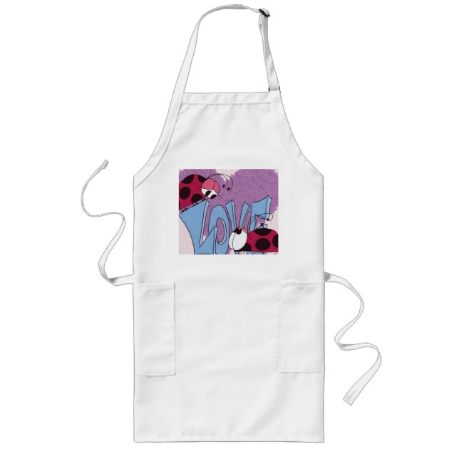 Delantal Largo Adorable Ladybug Love Personalizado (Frente)