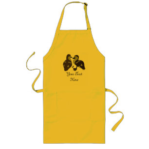 Delantal Largo Adorable Twin Baby Duckling Huddling Personalizado