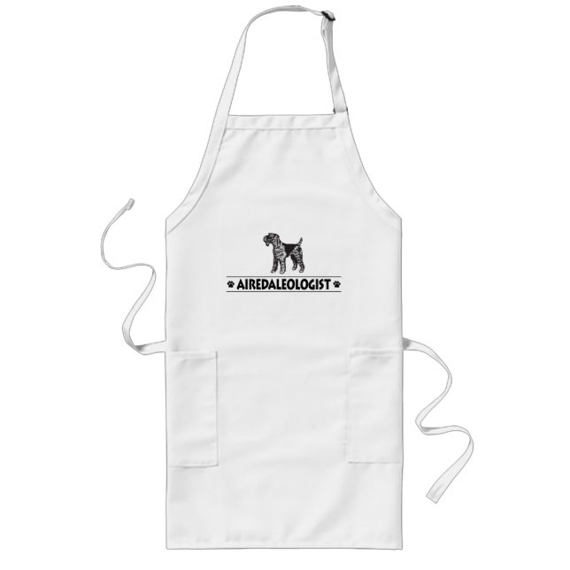 Delantal Largo Airedale chistoso Terrier (Frente)