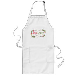 Delantal Largo Alegría y amor Felices Fiestas