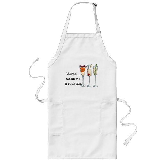 Delantal Largo "Alexa.haz mi cóctel "Apron". Regalo de cumpleaños (Frente)