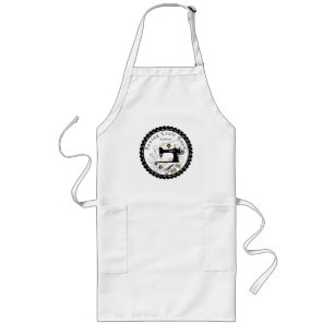 Delantal Largo Ama coser negro blanco