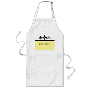 Delantal Largo Amarillo Swanky Fleur De Lis Apron