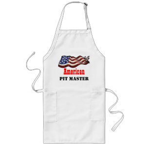Delantal Largo Americano que agita de la bandera americana, amo