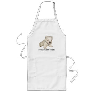 Delantal Largo Amo a mi pequeño perro blanco - Cachorro Westie