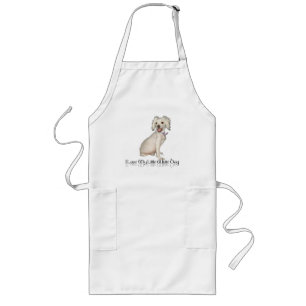 Delantal Largo Amo a mi pequeño perro blanco - Poodle / Bichon Mi