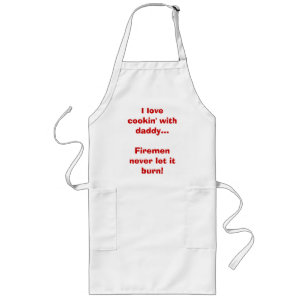 Delantal Largo Amo el cookin con los bomberos del papá… nunca