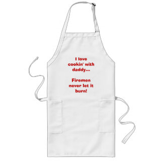 Delantal Largo Amo el cookin con los bomberos del papá… nunca