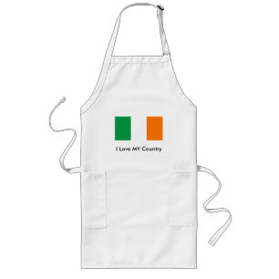 Delantal Largo Amo MI bandera de Irlanda del país el MUSEO Zazzle
