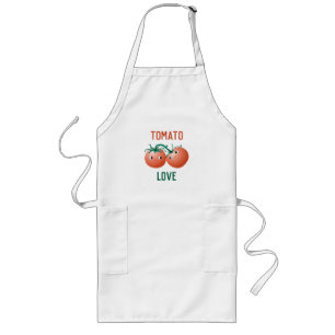Delantal Largo Amor a los tomates con una pareja de tomates súper
