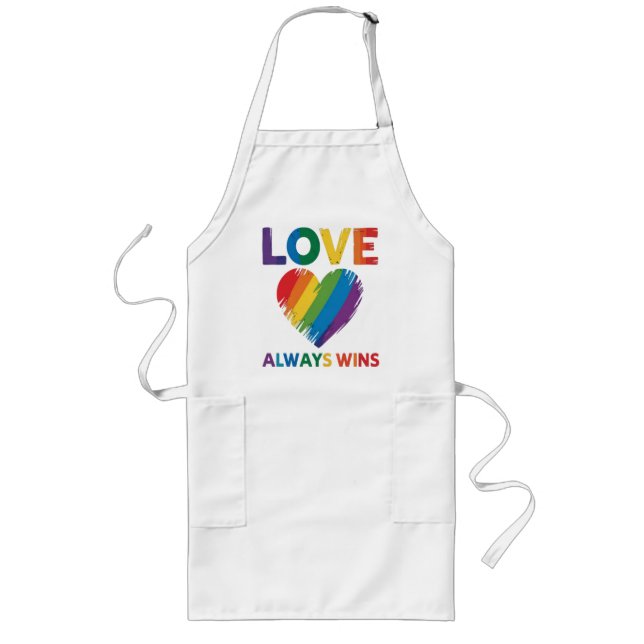 Delantal Largo Amor Siempre Gana LGBT (Frente)
