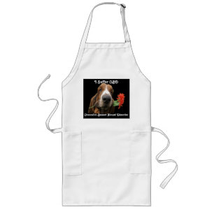 Delantal Largo Apron Basset Hound Con Flores
