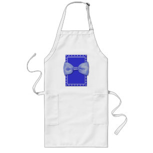 Delantal Largo Apron Blue Bowtie
