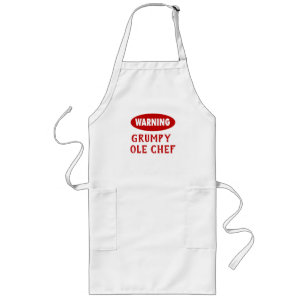 Delantal Largo Apron Chef gruñón de advertencia de personalizable