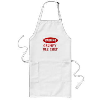 Delantal Largo Apron Chef gruñón de advertencia de personalizable