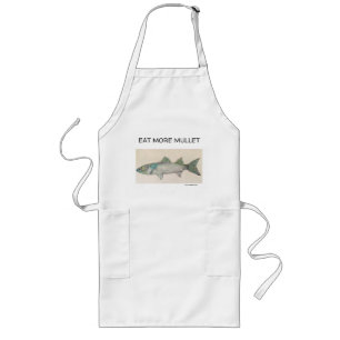 Delantal Largo Apron Comer Más Mullet, Pescado Mínimo Limpio Apro