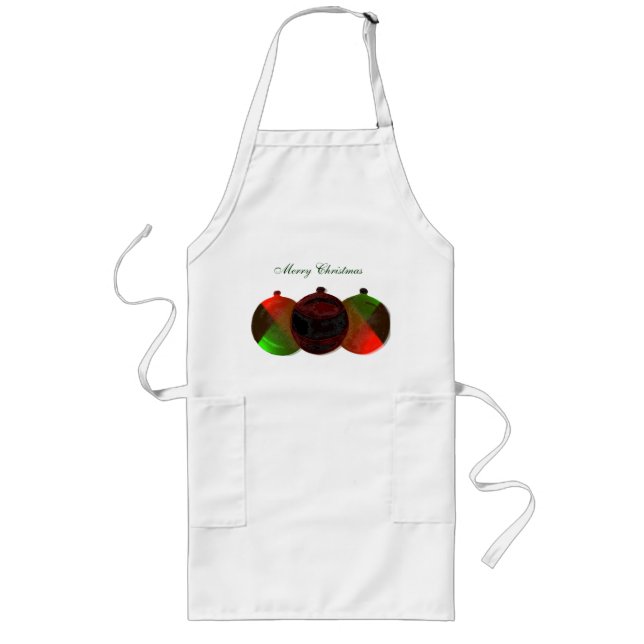 Delantal Largo Apron con adornos navideños Art Deco (Frente)