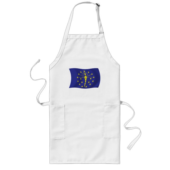 Delantal Largo Apron con bandera de Indiana (Frente)