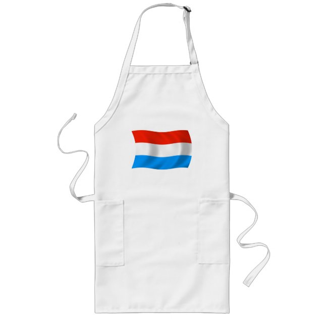 Delantal Largo Apron con bandera de Luxemburgo (Frente)