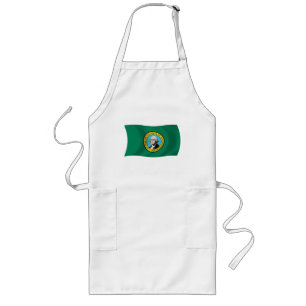 Delantal Largo Apron con bandera de Washington