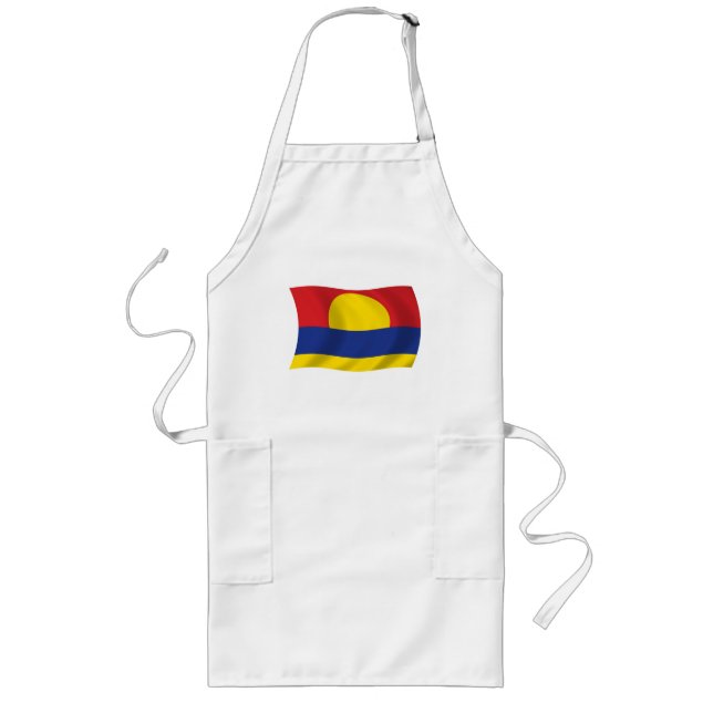 Delantal Largo Apron con bandera del atolón de Palmira (Frente)