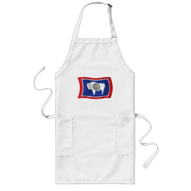 Delantal Largo Apron con bandera Wyoming (Frente)