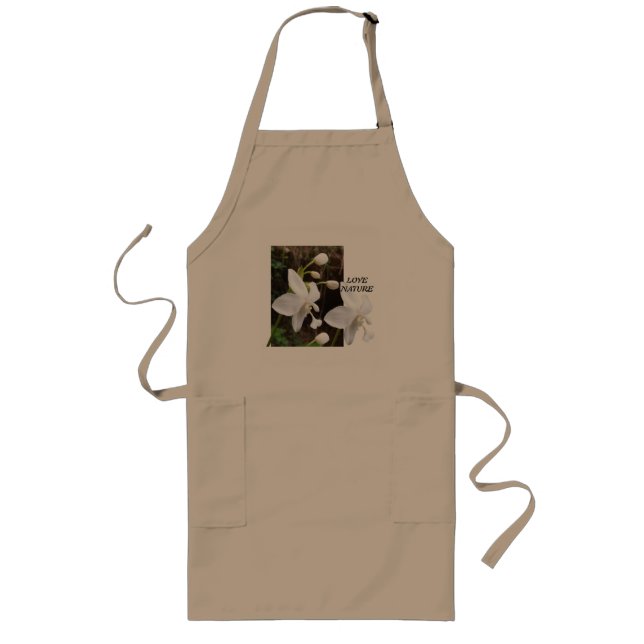 Delantal Largo Apron con flores (Frente)