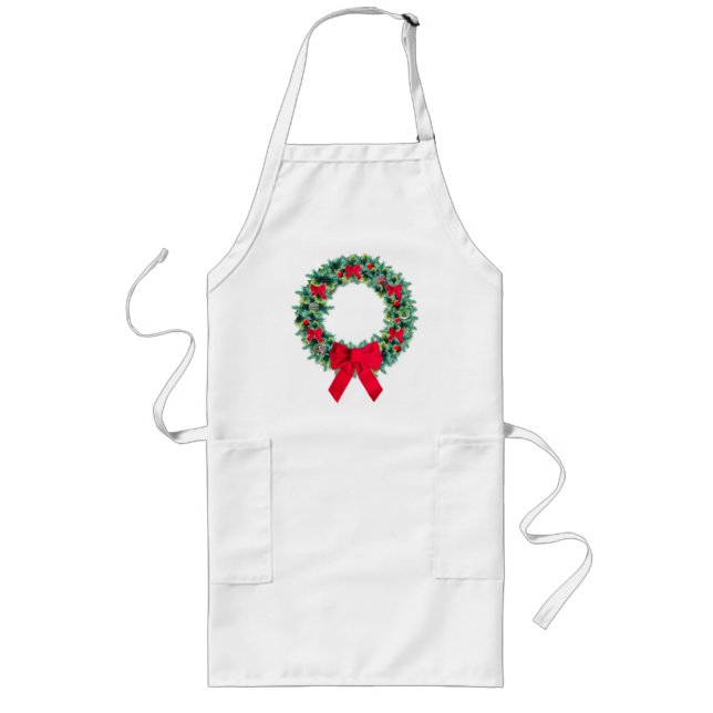 Delantal Largo Apron de árbol de Navidad (Frente)