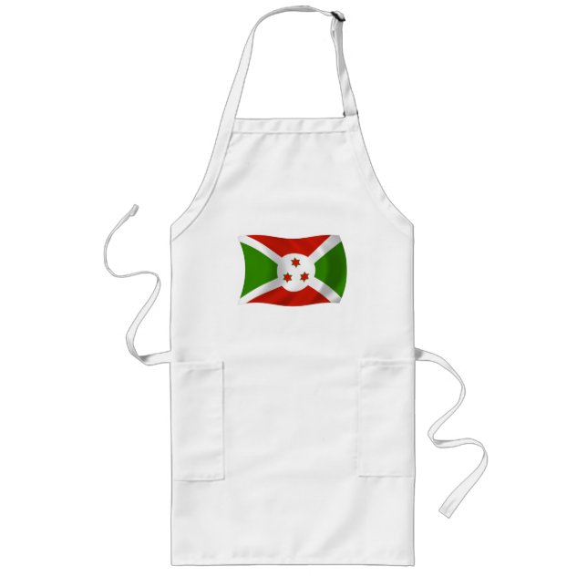 Delantal Largo Apron de Bandera de Burundi (Frente)
