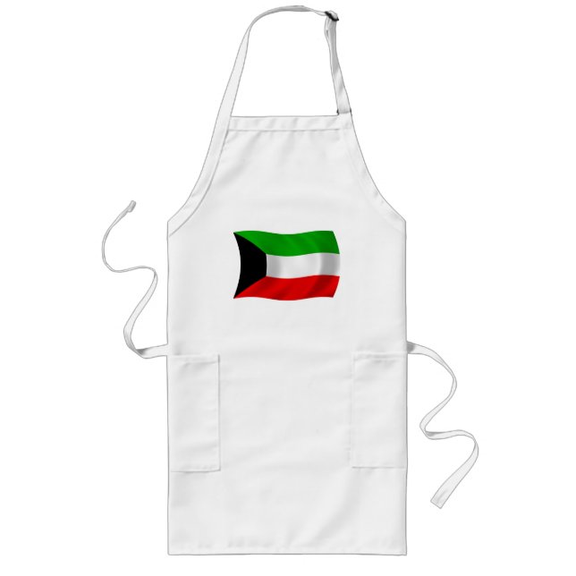 Delantal Largo Apron de bandera de Kuwait (Frente)