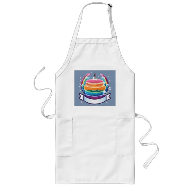 Delantal Largo "Apron de diseño de pastelería de pasteles - Dulce (Frente)