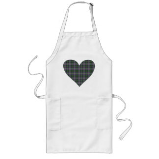 Delantal Largo Apron de diseño del corazón de Tartán
