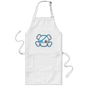 Delantal Largo Apron de Kawaii Pirate Skull