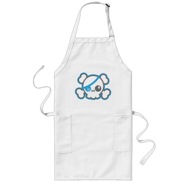 Delantal Largo Apron de Kawaii Pirate Skull (Frente)