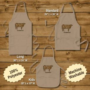 Delantal Largo Apron de perfil de vaca