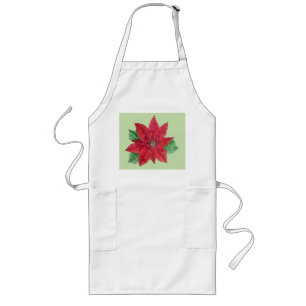 Delantal Largo Apron de Poinsettia - Moneda