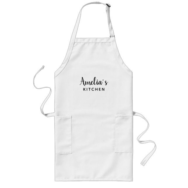 Delantal Largo Apron de regalo de cocina con nombre personalizado (Frente)