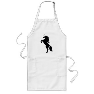 Delantal Largo Apron de silueta de unicornio negro