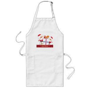 Delantal Largo Apron de vacaciones - Navidades Santa y paquetes