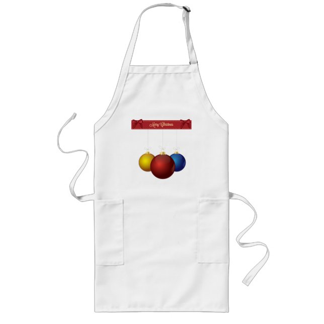 Delantal Largo Apron de vacaciones - Ornamentos de Navidad (Frente)