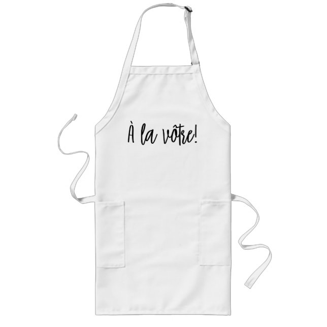 Delantal Largo Apron del chef francés a la carta (Frente)