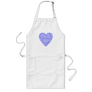 Delantal Largo Apron del corazón azul