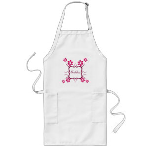 Delantal Largo Apron floral diosa, magenta