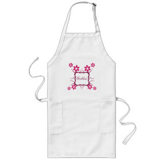 Delantal Largo Apron floral diosa, magenta