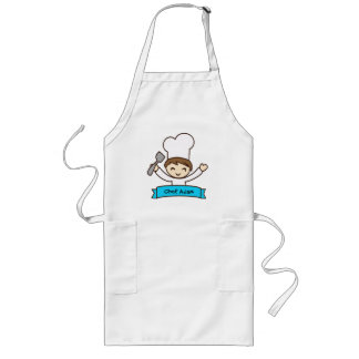 Delantal Largo Apron for Kids with Hand-Drawn Masterchef Print