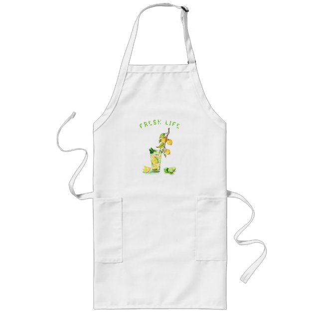 Delantal Largo Apron fresco con bebida de limón - Texto Personali (Frente)