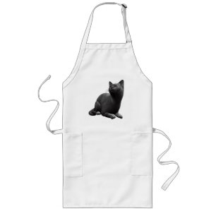 Delantal Largo Apron gato negro tranquilo